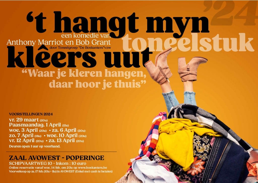 Affiche 't Hangt myn klêers uut