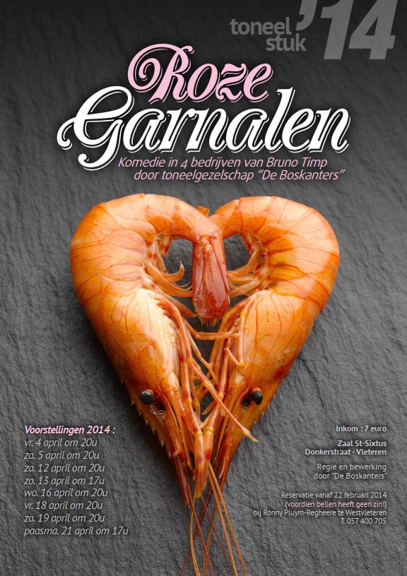 Affiche Roze Garnalen